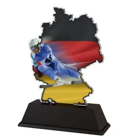 Akrylátová trofej LAC001M1 | Sjezdové lyžování Výška cm: 15, Šířka cm: 13