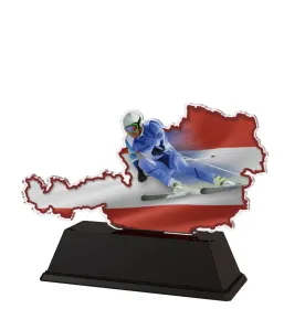 Akrylátová trofej LAC002M1 | Sjezdové lyžování Výška cm: 13, Šířka cm: 12