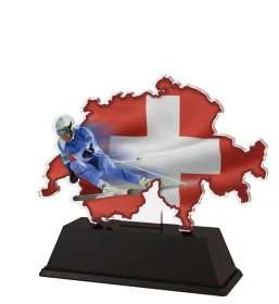 Akrylátová trofej LAC003M1 | Sjezdové lyžování Výška cm: 12, Šířka cm: 11