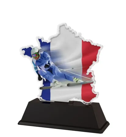 Akrylátová trofej LAC004M1 | Sjezdové lyžování Výška cm: 12, Šířka cm: 11