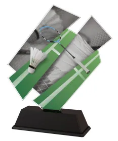 Akrylátová trofej ACZC001M6 | Badminton Výška cm: 17, Šířka cm: 15.5
