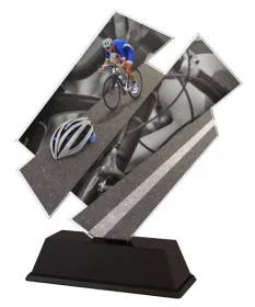 Akrylátová trofej ACZC001M17 | Cyklistika Výška cm: 19, Šířka cm: 16.5