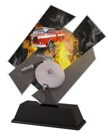 Akrylátová trofej ACZC001M22 | Hasiči Výška cm: 18, Šířka cm: 16