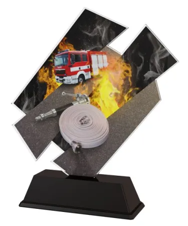 Akrylátová trofej ACZC001M23 | Hasiči Výška cm: 15, Šířka cm: 14.5
