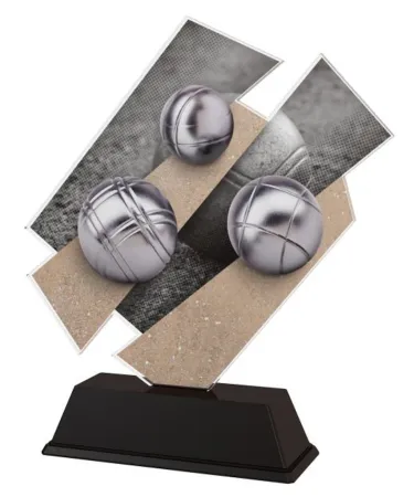 Akrylátová trofej ACZC001M35 | Petanque Výška cm: 15, Šířka cm: 14.5
