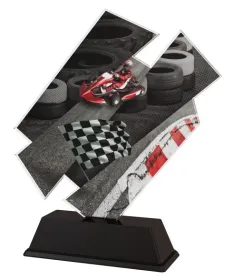 Akrylátová trofej ACZC001M31 | Motorsport Výška cm: 15, Šířka cm: 14.5