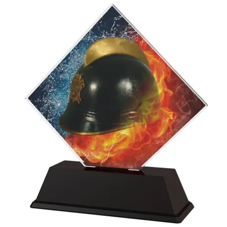 Akrylátová trofej ACSQM3 | Hasiči Výška cm: 13, Šířka cm: 12