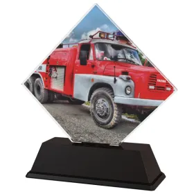 Akrylátová trofej ACSQM4 | Hasiči Výška cm: 15, Šířka cm: 14