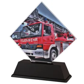 Akrylátová trofej ACSQM5 | Hasiči Výška cm: 15, Šířka cm: 14