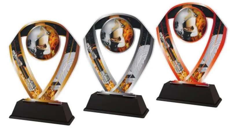 Akrylátová trofej ACRCHM2 | Hasiči Výška cm: 16, Šířka cm: 12