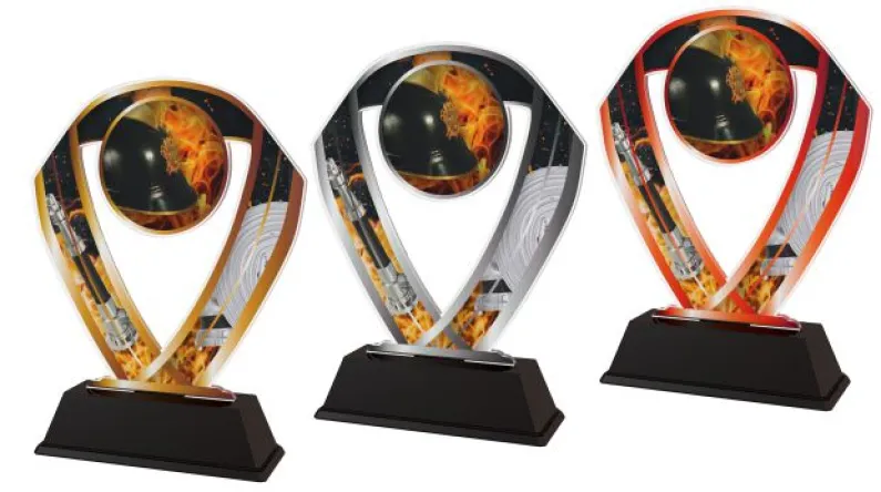 Akrylátová trofej ACRCHM3 | Hasiči Výška cm: 18, Šířka cm: 14