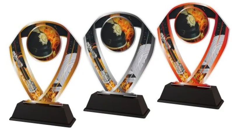 Akrylátová trofej ACRCHM4 | Hasiči Výška cm: 16, Šířka cm: 12