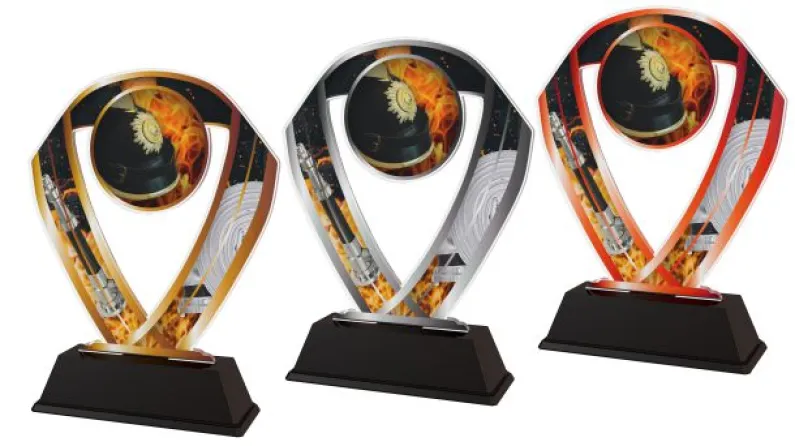 Akrylátová trofej ACRCHM4 | Hasiči Výška cm: 16, Šířka cm: 12