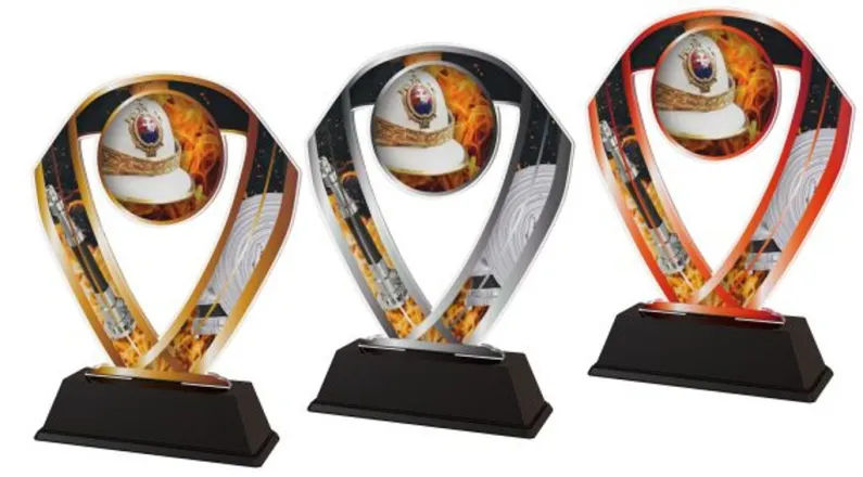 Akrylátová trofej ACRCHM7 | Hasiči Výška cm: 17, Šířka cm: 13.5