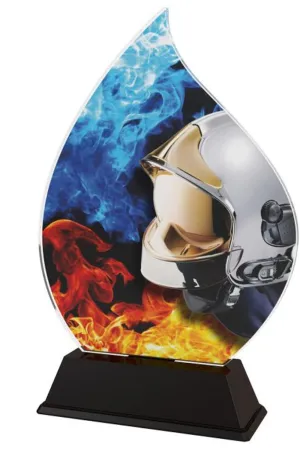 Akrylátová trofej ACFIREM6 | Hasiči Výška cm: 17, Šířka cm: 11