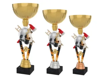 Akrylátová trofej ACUPGOLD M59 | Hasiči Výška cm: 37, Průměr cm: 14, Barva: stříbro, Podstavec: černý