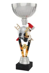Akrylátová trofej ACUPSILVM59 | Hasiči Výška cm: 33, Průměr cm: 12, Podstavec: černý
