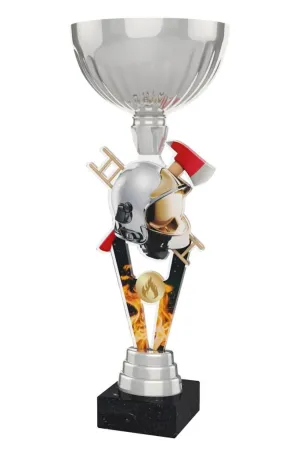 Akrylátová trofej ACUPSILVM59 | Hasiči Výška cm: 35, Průměr cm: 12, Podstavec: bílý