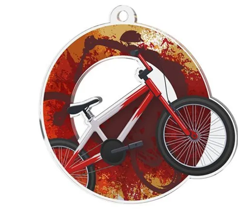 Akrylátová medaile MDA0020M81 | Cyklistika Stuha: ST10, MD průměr: 6