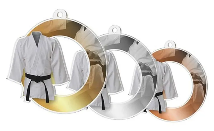 Akrylátová medaile MDA0020M83 | Bojová umění Stuha: ST12, MD průměr: 7, zlato