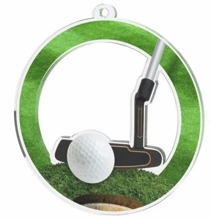 Akrylátová medaile MDA0020M64 | Golf Stuha: ST4, MD průměr: 7