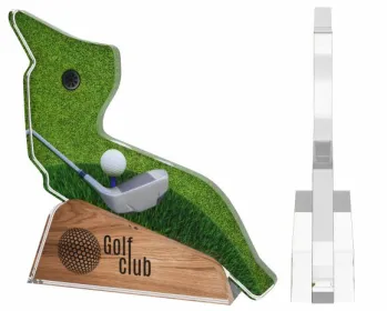 Akrylátová trofej ASL002M2 | Golf Výška cm: 14, Šířka cm: 14
