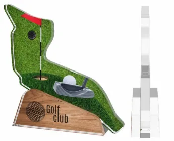 Akrylátová trofej ASL002M3 | Golf Výška cm: 15.5, Šířka cm: 15.5