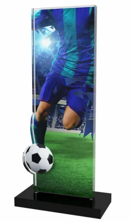 Akrylátová trofej APLAM04 | Fotbal Výška cm: 18, Šířka cm: 9