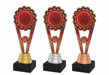 Akrylátová trofej ACUTM76 | Kynologie Výška cm: 25, Barva: bronz, Podstavec: bílý