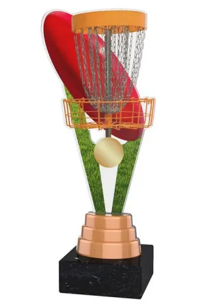 Akrylátová trofej ACUTM78 | Discgolf Výška cm: 26, Barva: stříbro, Podstavec: černý