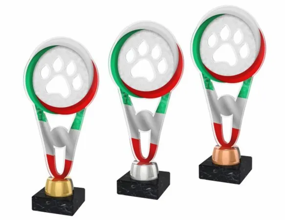 Akrylátová trofej ACUTMINIM80 | Kynologie Výška cm: 17, Barva: stříbro, Podstavec: bílý