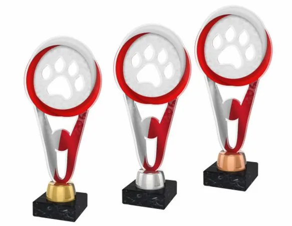 Akrylátová trofej ACUTMINIM81 | Kynologie Výška cm: 15, Barva: zlato, Podstavec: bílý