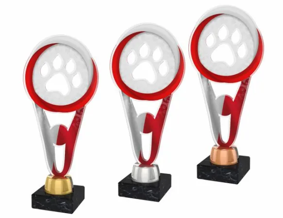 Akrylátová trofej ACUTMINIM81 | Kynologie Výška cm: 15, Barva: zlato, Podstavec: bílý