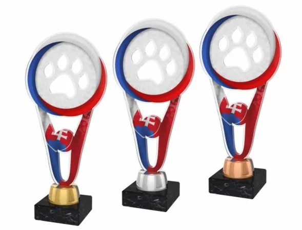 Akrylátová trofej ACUTMINIM82 | Kynologie Výška cm: 15, Barva: zlato, Podstavec: bílý