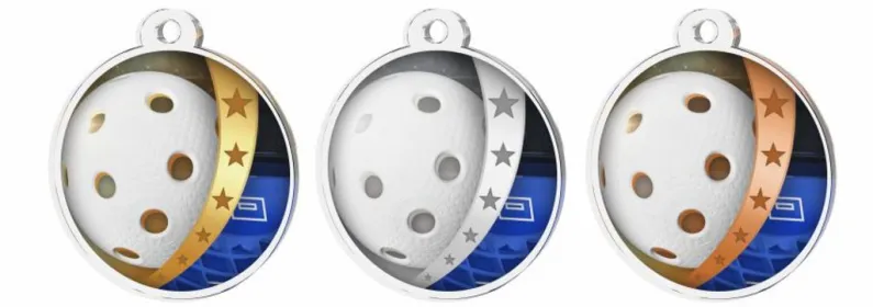 Akrylátová medaile MDA0030M02 | Florbal Barva: bronz, Stuha: ST4, Tloušťka mm: 3