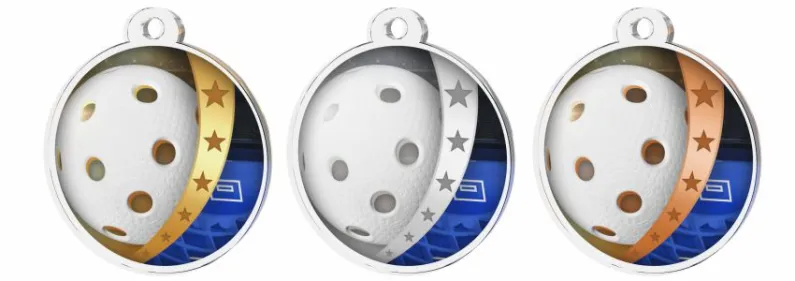 Akrylátová medaile MDA0030M02 | Florbal Barva: bronz, Stuha: ST4, Tloušťka mm: 3