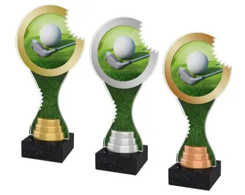 Akrylátová trofej ACBT001M2 Výška cm: 26,5, Barva: zlato, Podstavec: bílý