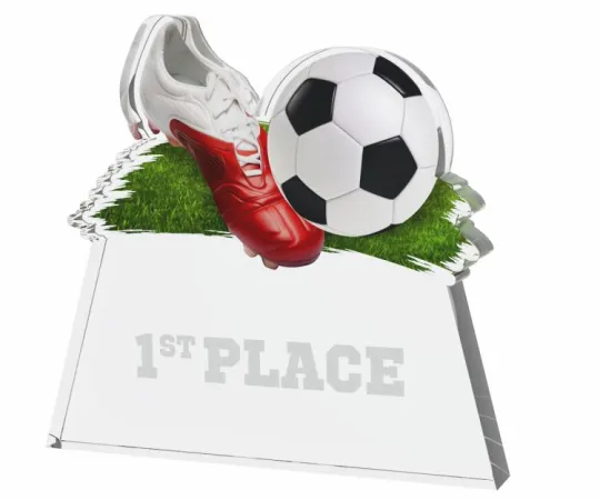 Akrylátová trofej TAC001M03 | Fotbal Výška cm: 13.5, Šířka cm: 14.5