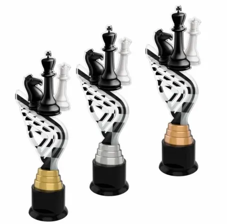 Akrylátová trofej ACTA0002M13 | Šachy Výška cm: 27, Barva: stříbro