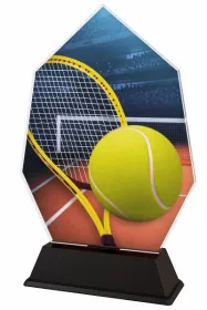 Akrylátová trofej ACSC001M01 | Tenis Výška cm: 19, Šířka cm: 12.5