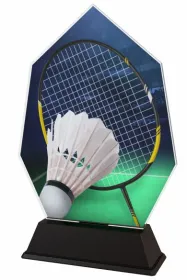 Akrylátová trofej ACSC001M09 | Badminton Výška cm: 15.5, Šířka cm: 9.5