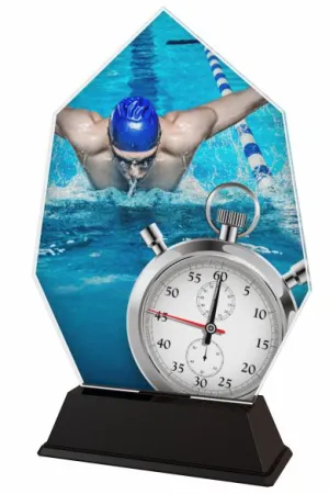 Akrylátová trofej ACSC001M17 | Plavání Výška cm: 21, Šířka cm: 14