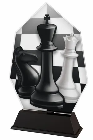 Akrylátová trofej ACSC001M24 | Šachy Výška cm: 21, Šířka cm: 14