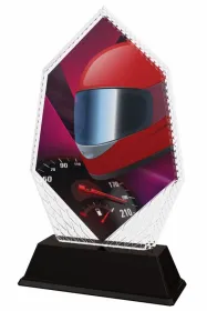 Akrylátová trofej PYR001M23 | Motorsport Výška cm: 20, Šířka cm: 12