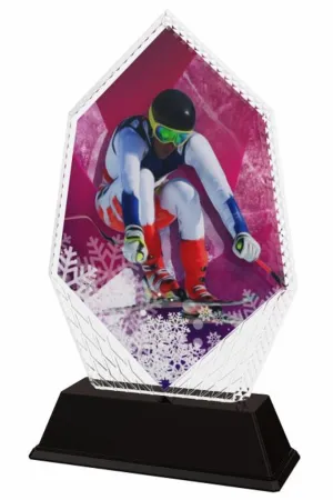 Akrylátová trofej PYR001M26 | Sjezdové lyžování Výška cm: 20, Šířka cm: 12
