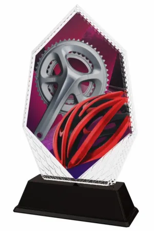 Akrylátová trofej PYR001M43 | Cyklistika Výška cm: 16, Šířka cm: 9.5