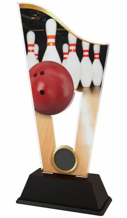 Akrylátová trofej CASM06 | Bowling Výška cm: 17.5, Šířka cm: 8
