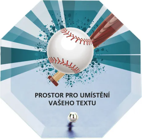 Skleněná trofej s potiskem CRP2M5 | Baseball Výška cm: 15