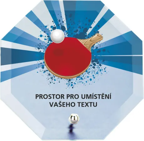 Skleněná trofej s potiskem CRP2M6 | Stolní tenis Výška cm: 10