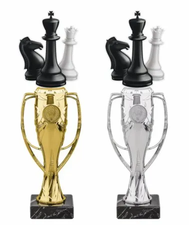 Trofej HLAC04M22 | Šachy Výška cm: 32, Barva: stříbro